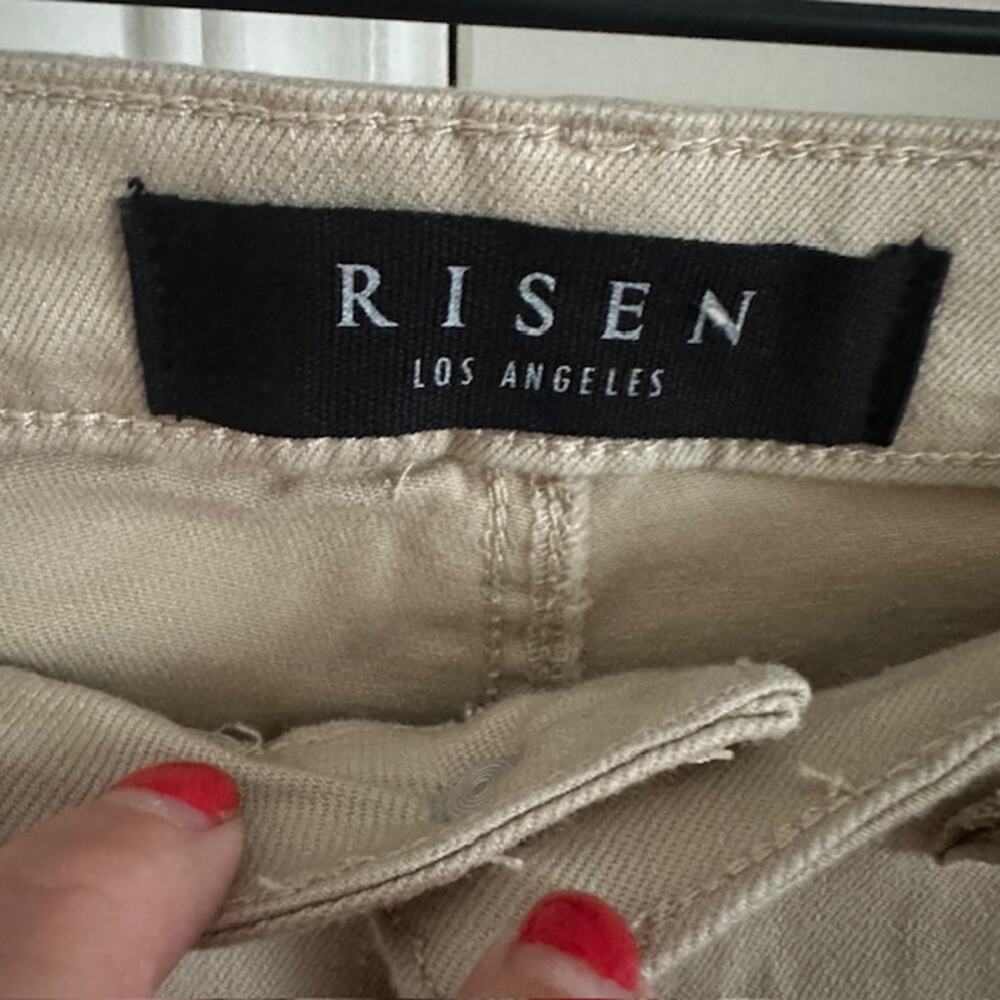 Risen NWT Khaki Mid-Rise Raw Hem Straight Leg Jeans Size - 31/13 - Picture 5 of 11